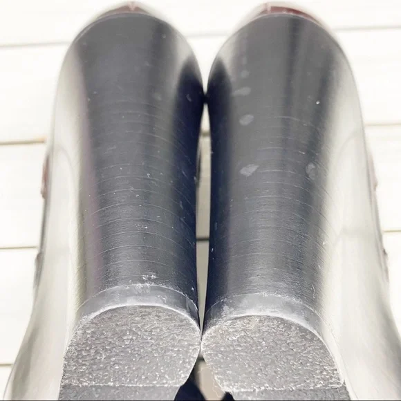 BURBERRY Brogue Chelsea Detailed Wedge Polished Leather Ankle Boots 38 - Picture 11 of 16